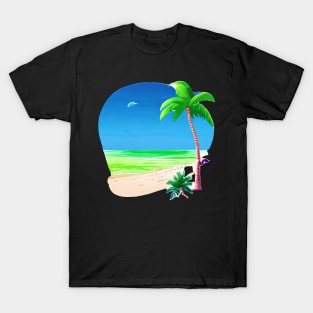 Summer lover, beach, palm trees. T-Shirt